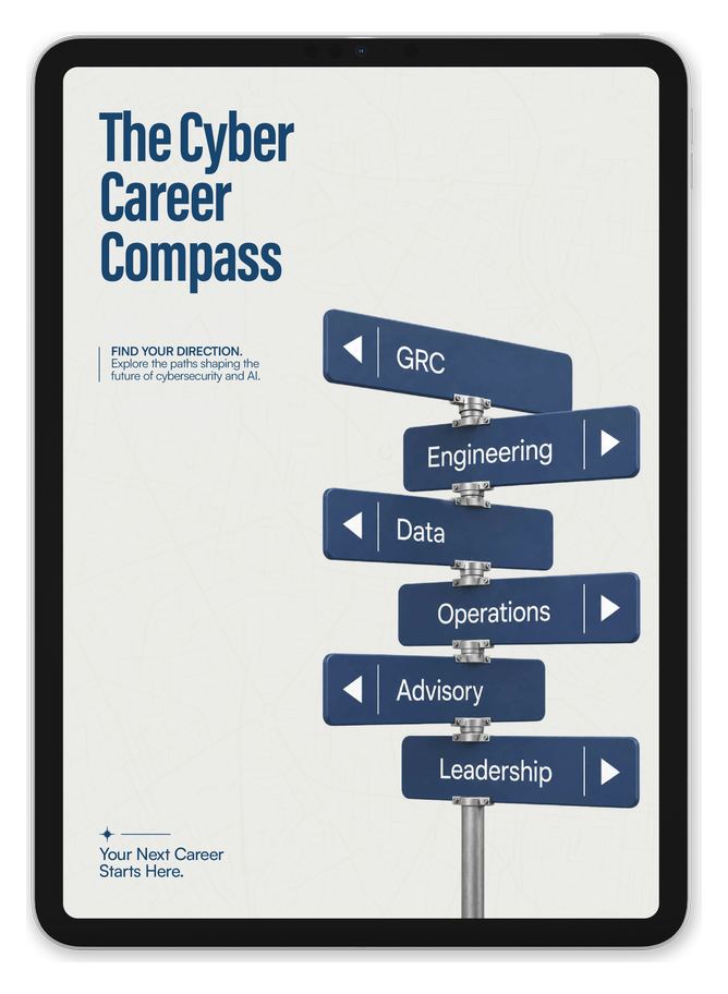 The Cyber Career Compass shown upright on a tablet
