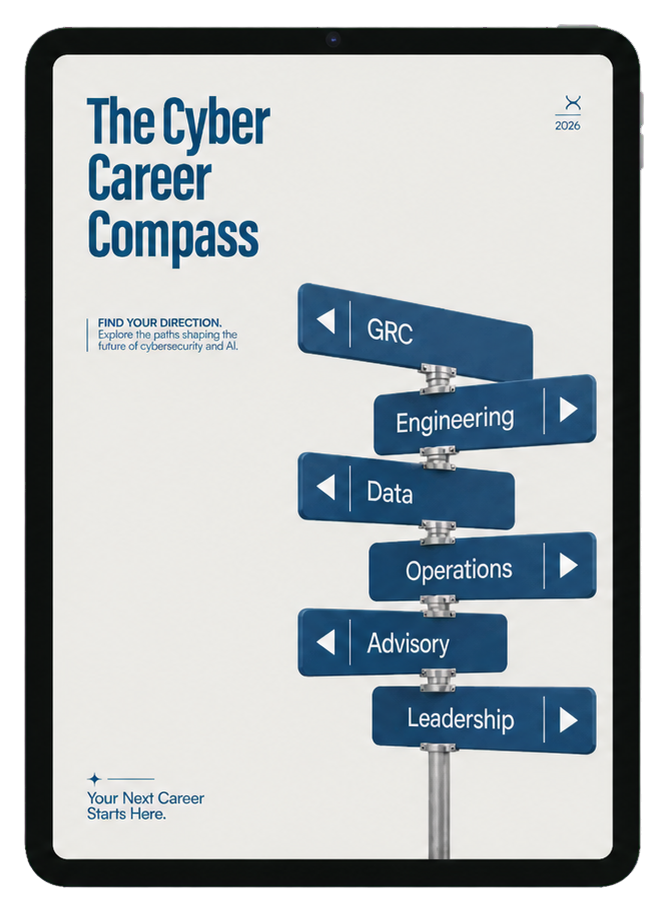 The Cyber Career Compass shown upright on a tablet